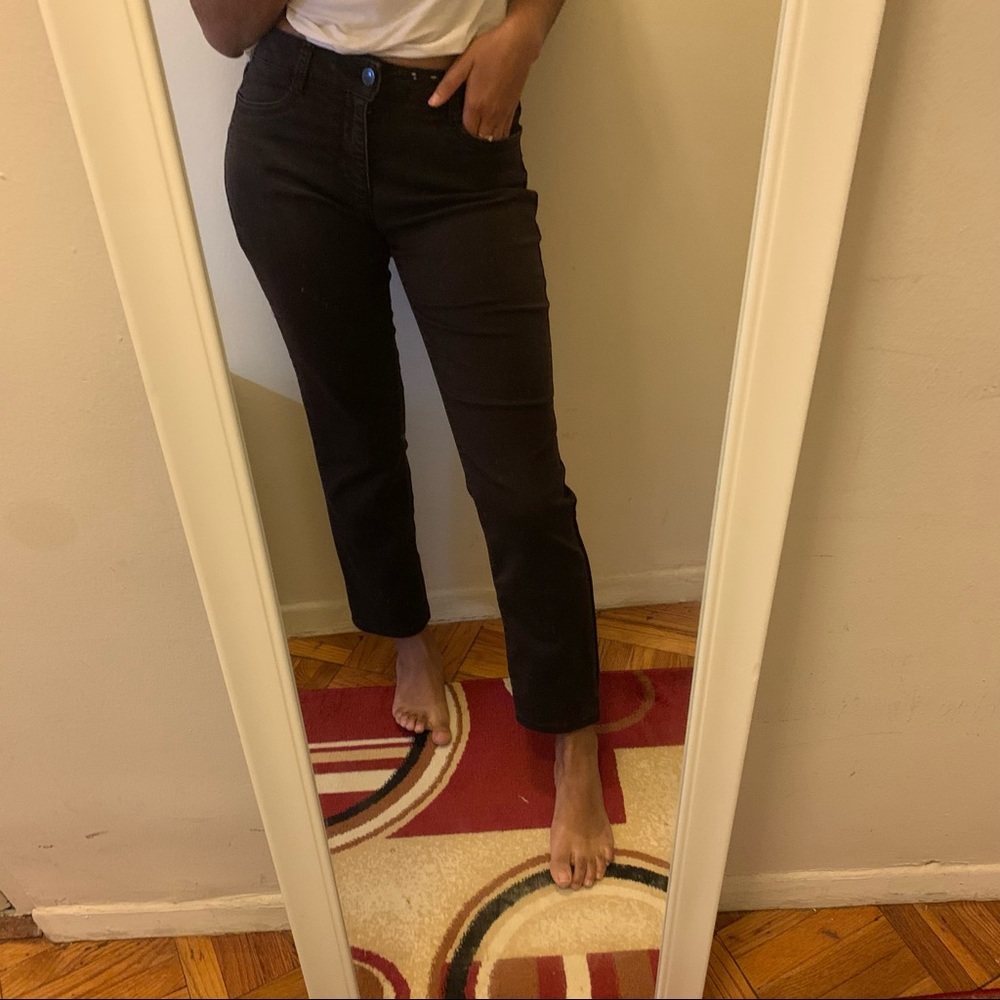 Straight leg brown denim
